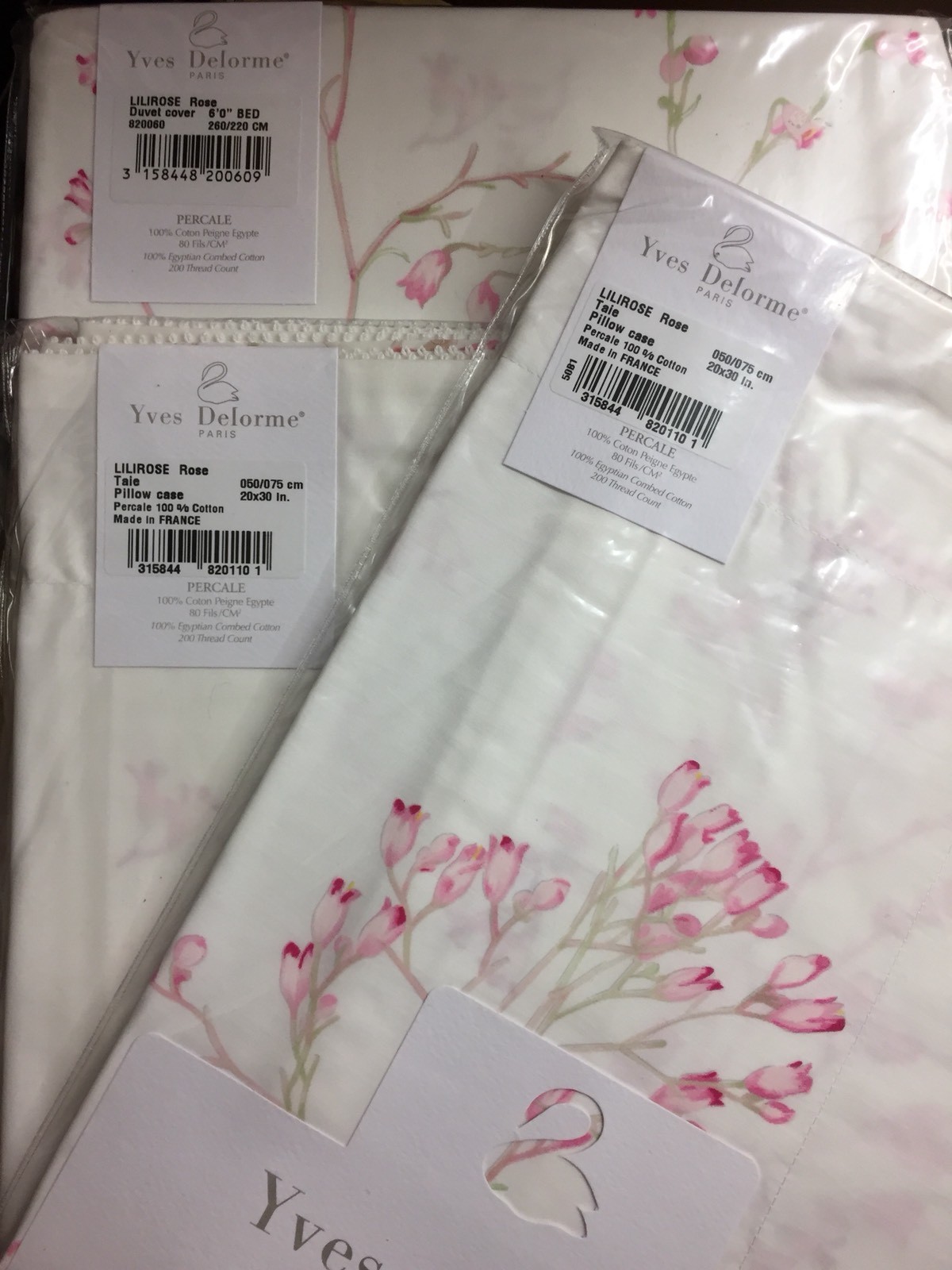 YVES DELORME LILI ROSE BLANC FLORAL DUVET COVER SET SUPERKING LUXURY eBay