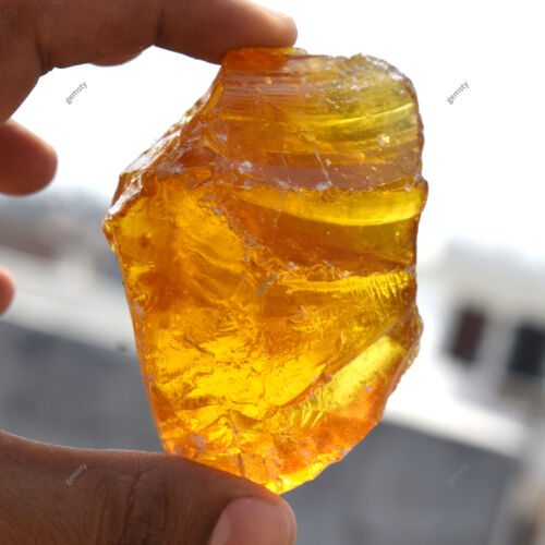 AMBRA Naturale 380,30 Ct NON TAGLIATA Grezzo CERTIFICATO GREZZO Arancio Pietre Sciolte - Foto 4 di 14
