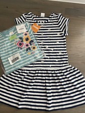 NWT Gymboree girl SUMMER 2-piece blue floral striped heart dress SET 5 5T 6