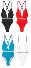 VICTORIAS SECRET SWIM SHINE STRAP MONTANITA PLUNGE ONE PIECE SWIMSUIT XS S M L