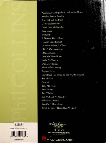Phil Collins Anthology 27 Songs Piano Vocal Guitar Songbook Sheet Music - Picture 6 of 6
