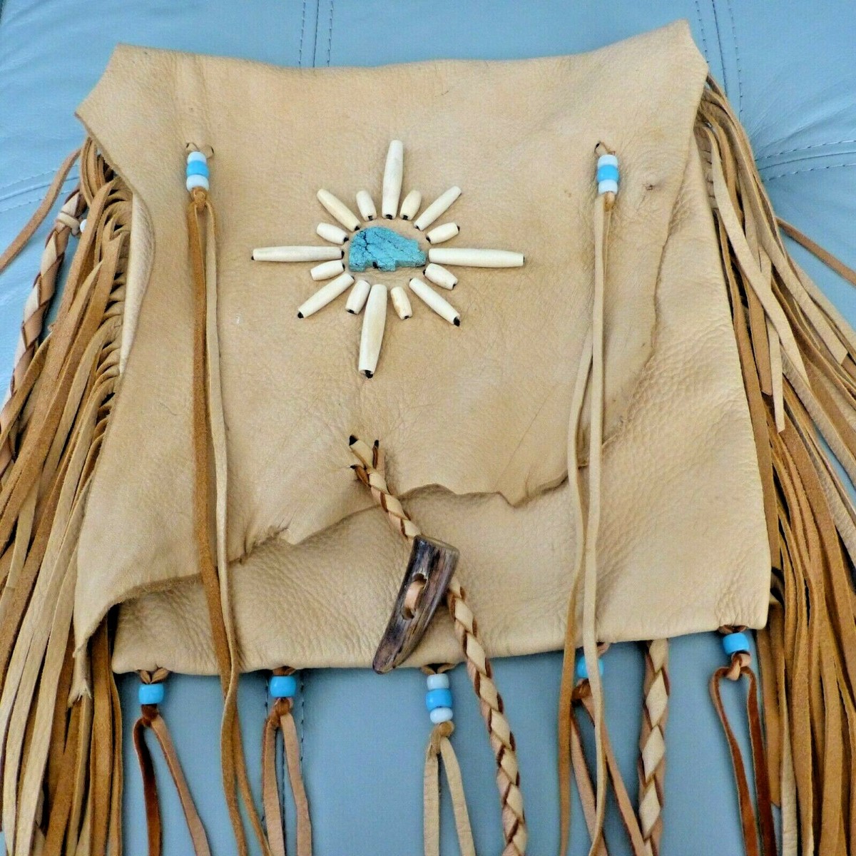 Handmade Rusty Dorr Leather Suede Turquoise Native American Style