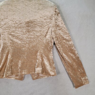 Vtg Jessica Christopher Lai Womens Blazer Beige Velour Vtg Jessica Christopher Lai Womens Blazer Beige Velour