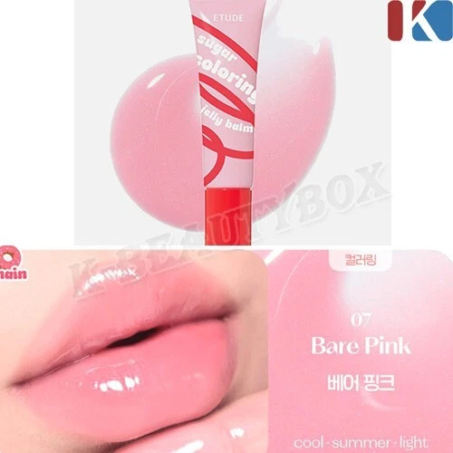 ETUDE Sugar Coloring Jelly Balm 9ml #07 Bare Pink Lip Balm Lip Plumper K-Beauty - Imagem 2 de 4