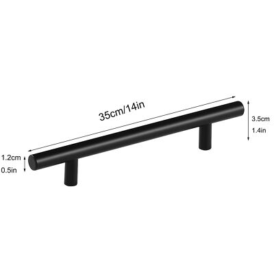 2'' - 16'' Matte Black Kitchen Cabinet Pulls Stainless Steel Drawer T Bar Handles