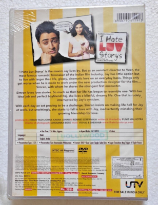 I Hate Luv Storys DVD Bollywood Movie DVD Imran Khan Sonam Kapoor