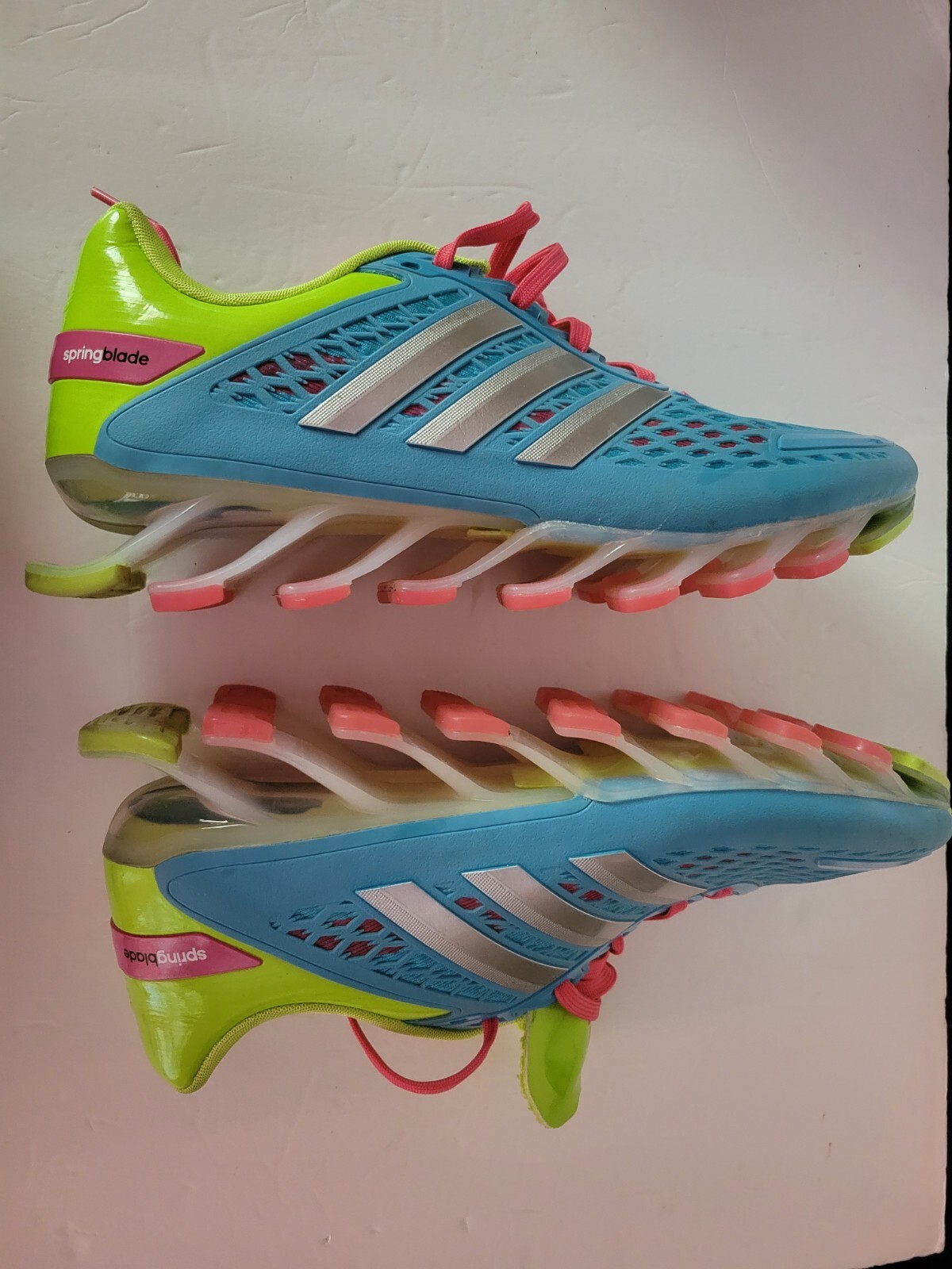 Adidas Springblade Razor Blue Lime Green Pink Running Athletic Shoes Sz 7 thumbnail 7