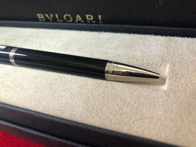 BVLGARI ボールペン 黒 専用ボックス付き BVLGARI Twisted Type Ballpoint Pen Black & Silver new box | eBay