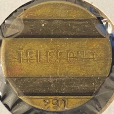 Telefono Public Telephone Token Argentina ENTel c1948-90  Brass 22mm 4.0g #391