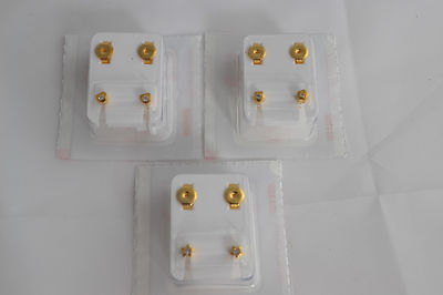 Studex + Ear Piercing Studs 9ct Gold Plated Star, Flower Or Heart Crystal Stone