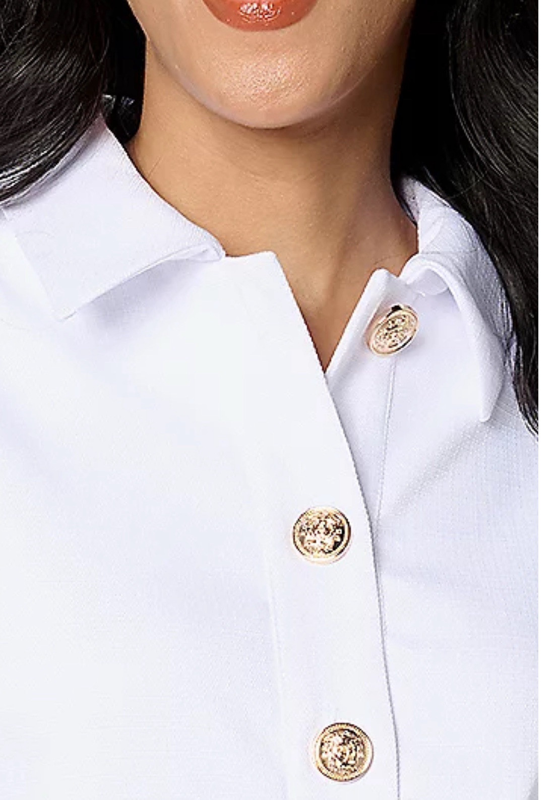 Dennis Basso Textured Short Sleeve Button Front Jacket Size S White NEW