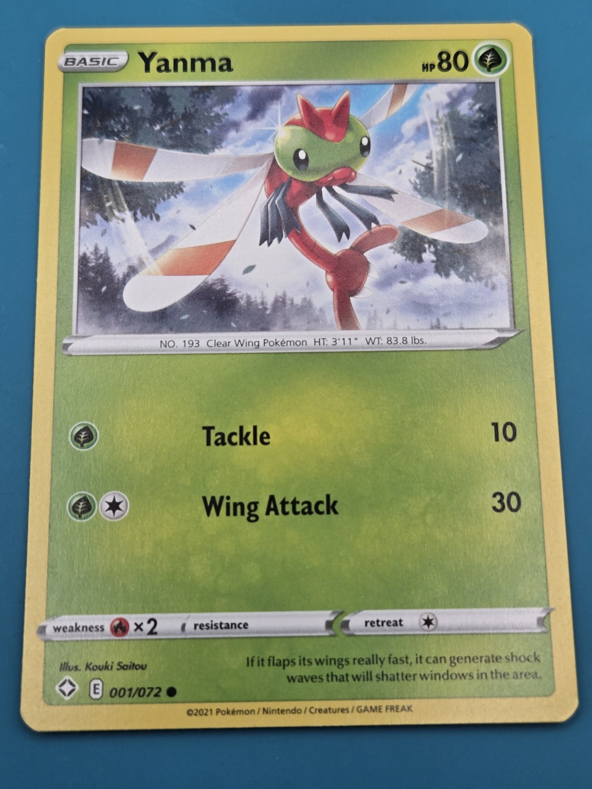 Yanma - 001/072  Common Pokemon Card Regular Shining Fates NM
