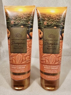 X2 PUMPKIN PECAN WAFFLES Ultimate Hydration Shea Cream RARE Bath & Body Works