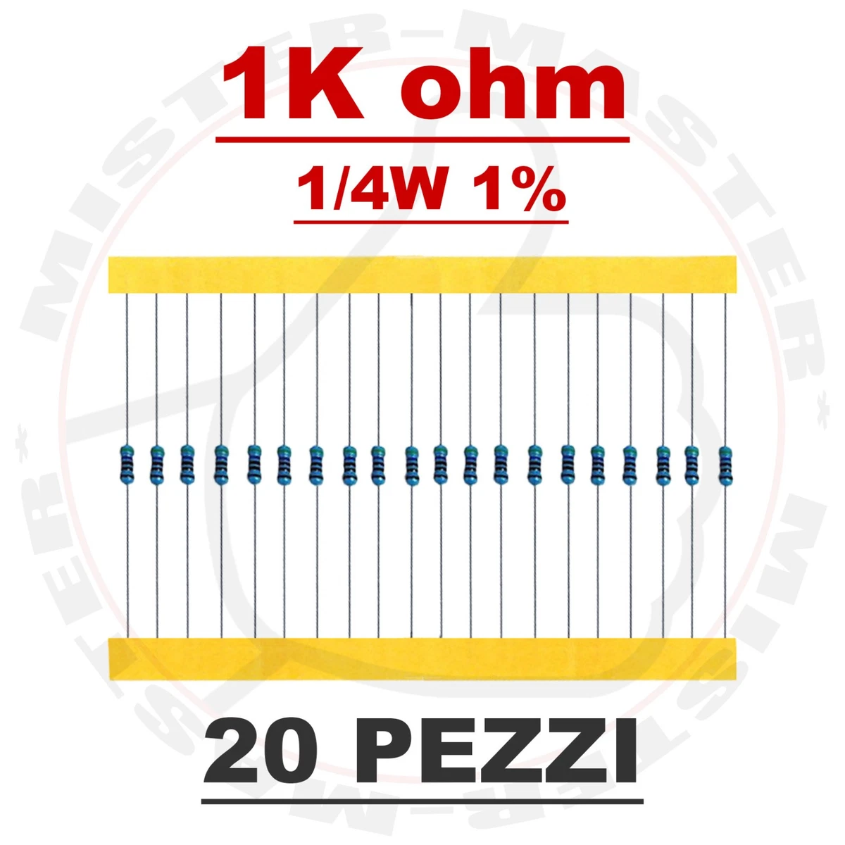 AUKENIEN 1Watt Kit Resistenze Resistori Elettriche 35 Valori 350 pezzi 1 Ohm a 1M Ohm 1W Resistenza 1% Metallico Film Resistor Set