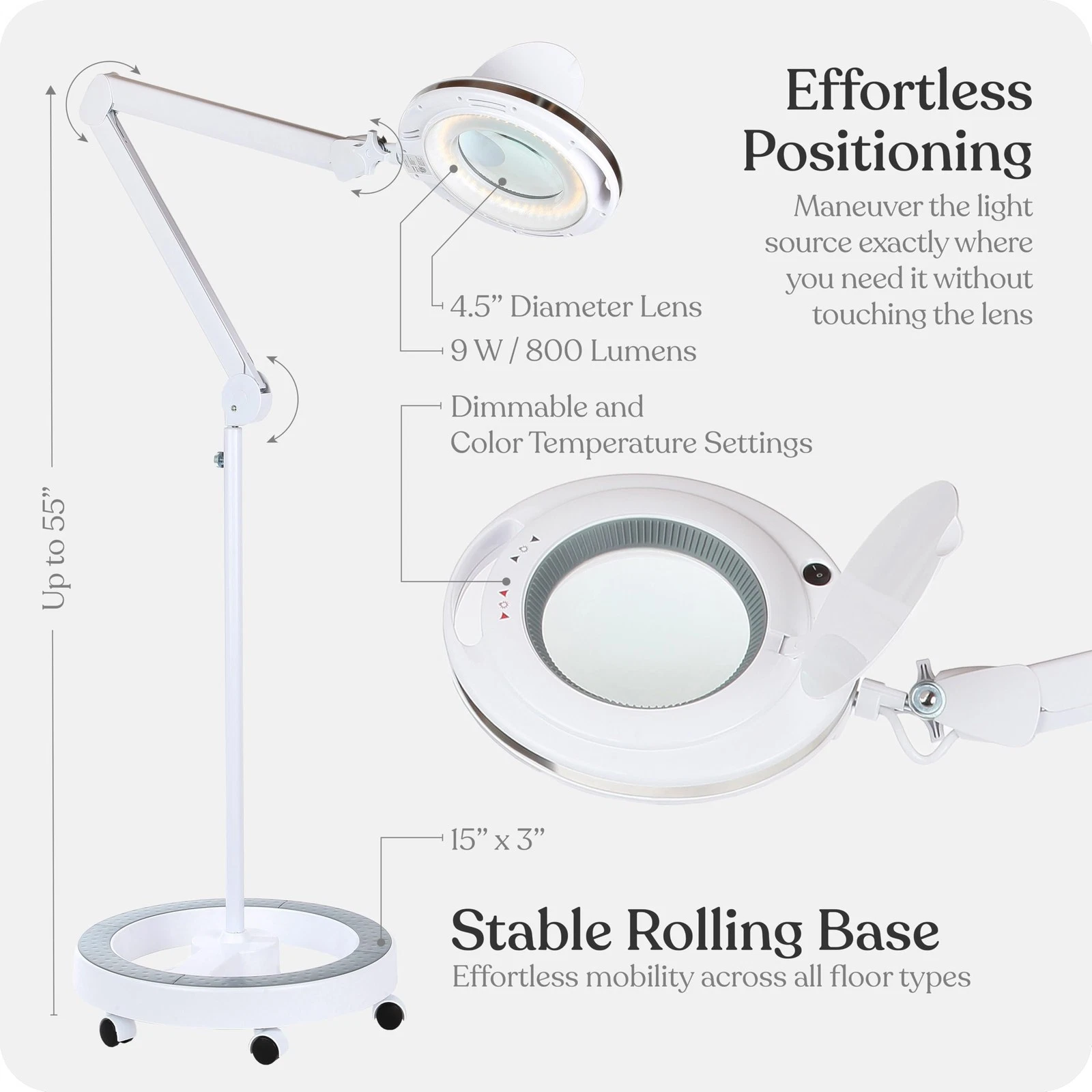 Brightech LightView PRO Magnifier Floor Lamp - Thumbnail 4