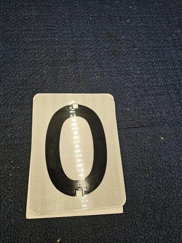 (QTY 2) Aluminum Reflective Parking Lot Number 0 Sign 8" x 6" Curbside - product listing photo