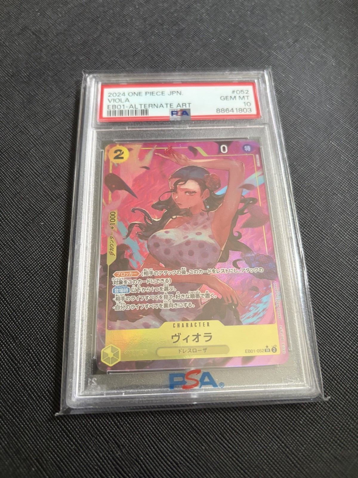 One Piece Card Game JP Viola EB01-052 Alternate Art PSA 10