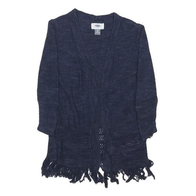 OLD NAVY Fille Bleu Motif Jumper Ouvert Devant Tricot Basique 5Y Manches Longues - Photo 1/4