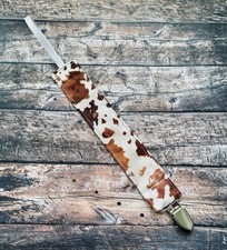 Western Country Cowboy Cowgirl Farm Cow Baby Toddler Pacifier Clip