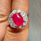 925 Sterling Silver Ring 7x5mm Natural Pink Opal Gemstone Zircon Handmade Flower — photo 9