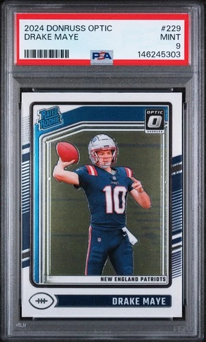 2024 Donruss Optic Drake Maye Rated Rookie #229 Patriots PSA 9