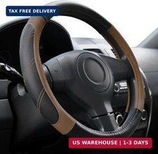 Leather Steering Wheel Cover 14 12 To 15 Inch Universal Padded Soft Grip Brown