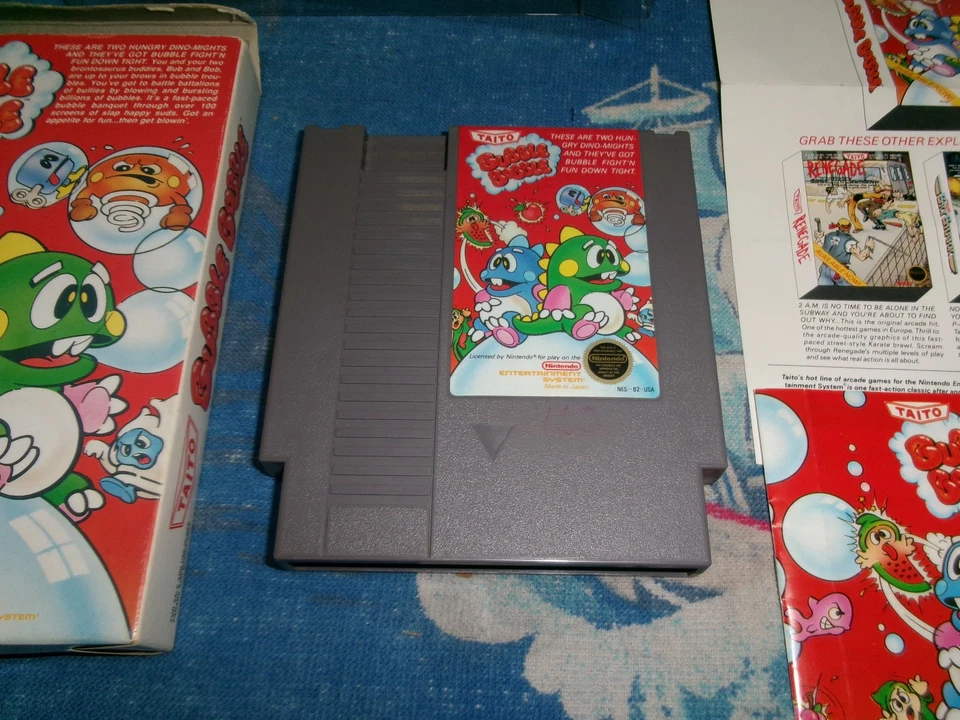 #688 NINTENDO NES BUBBLE BOBBLE VIDEO GAME TAITO COMPLETE with MANUAL in BOX - Image 2 of 4
