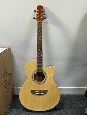 Acoustic Guitar 38" Compact Cutaway Design with Natural Gloss Finish