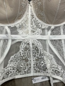 Ann Summers Fiercely Sexy White & Nude Basque Corset & Brief 24-26 F-H - Wedding