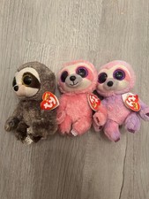 Ty Beanie Boos Sloth bundle- Simone (Claire's Exclusive)  dangler, dreamy 6"