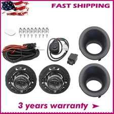 For 2015-2017-2022 Dodge Challenger Fog Light Lamps+Wiring+Switch Kit Clear Lens