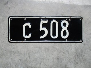 Tonga 1960's Passenger Car License Plate