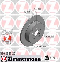 2X Bremsscheibe Coat Z Zimmermann 590.2585.20 FüR Toyota Avensis VVT ZZT250_