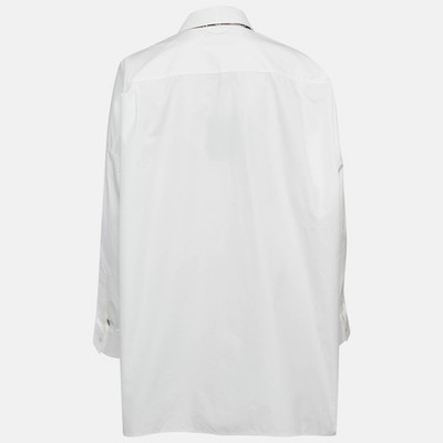 Louis Vuitton ブラウス　白 Louis Vuitton White Cotton Poplin Scarf Button Up Shirt M | eBay