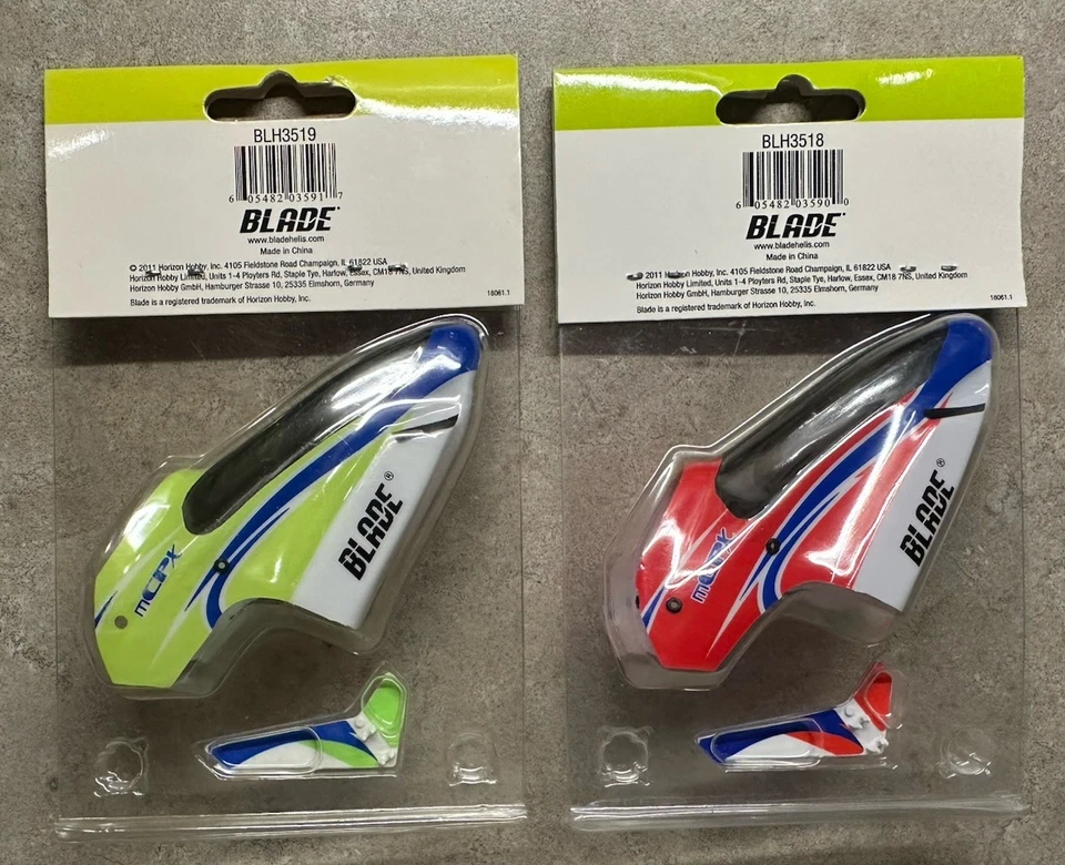 BLADE BLH3518 & BLH 3519 RED CANOPY & GREEN CANOPY W/ VERTICAL FINS mCP X (NEW) - Image 2 of 4