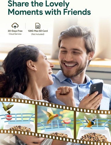 Comedero para pájaros con cámara - Comedero solar inteligente con identificazione - Foto 7 di 9