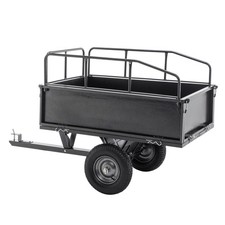 600lbs Heavy Duty Steel Dump Cart 17 Cu Ft Tow Behind 16in Tires Garden Atv