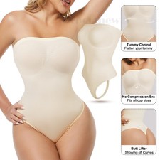 US Women Strapless Compression Shapewear Bodysuit Body Shaper Tummy Control Cami