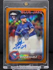 2024 Topps Chrome Yariel Rodriguez Rookie Autograh 25/25 Orange Refractor Jays