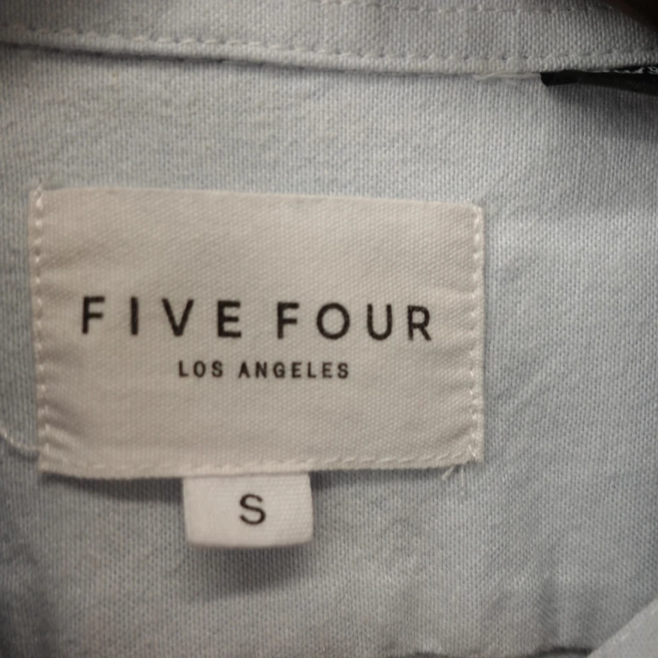 Camisa Oxford Abotonada Para Hombres PEQUEÑA Azul Sólido Luz Carrera Clásica CINCO CUATRO Foto 3 de 4