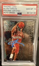 Allen Iverson 1996-1997 Fleer Metal Rookie Auto PSA 10 GEM MT PSA/DNA
