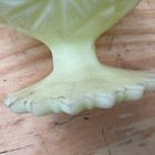 Vintage Fenton URANIUM CUSTARD GLASS PINWHEEL Footed Compote with Saw Tooth 6.5" — photo 7