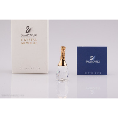 Swarovski Figurine Crystal Memories -Sparkling Wine Bottle Gold 208887