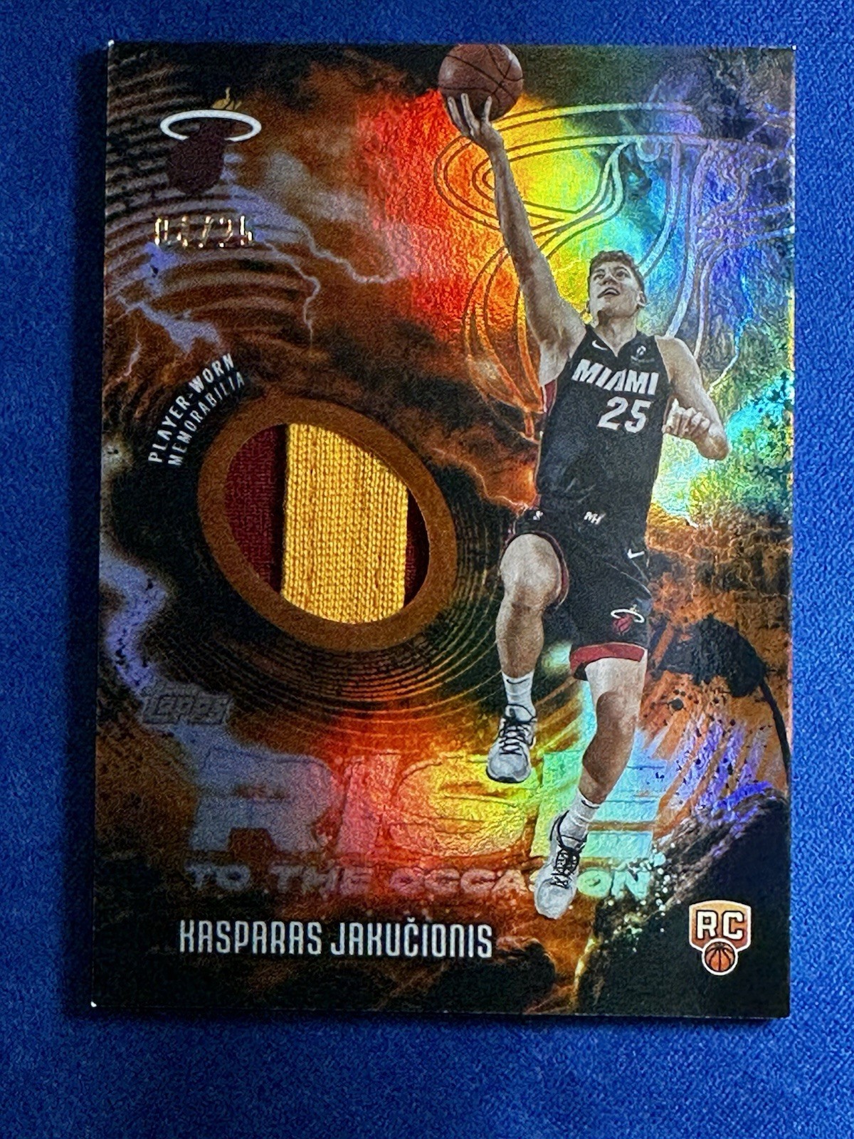 2025 Topps #RTO-KJ Kasparas Jakucionis Rise to the Occasion Relic Orange /25 RC