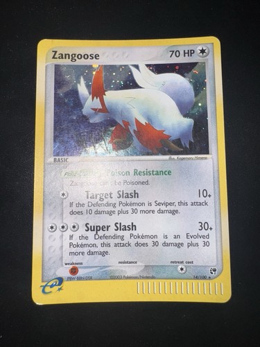 Pokemon Lot Zangoose ex sandstorm 14/100 Holo ENG 30th no psa no charizard