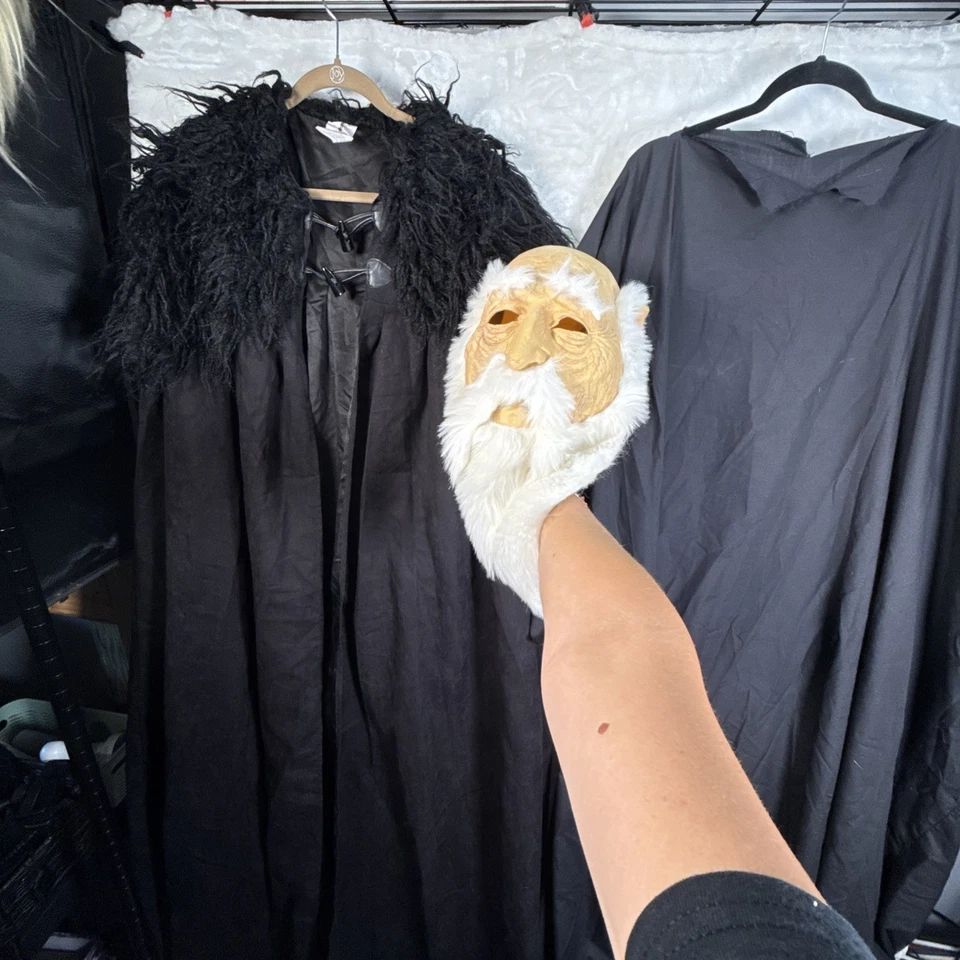 Spirit - Old Man Wizard Long White Beard Adult Halloween Costume READ Quick Ship - Image 2 of 4