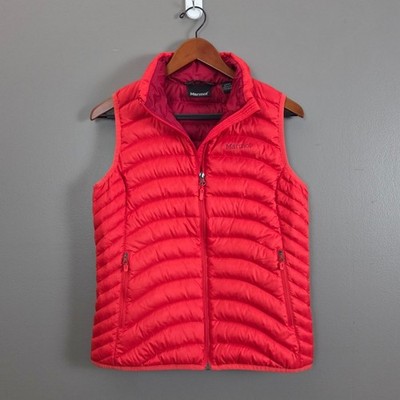 Marmot Cherry Tomato Red Puffer Vest Small Womens Lightweight Packable 600 Down