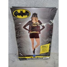 DC Comics Batman Hooded Romper Adult Costume Black Yellow Size Large