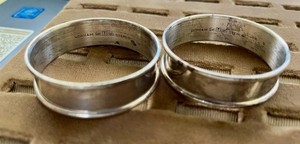 Set of 2 Gorham Sterling Silver Round # 6290 Napkin Rings over 21 grams