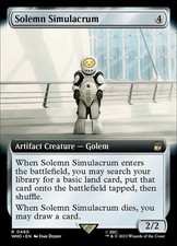 MTG Solemn Simulacrum - Foil - Extended Art, Doctor Who, Moderately Played, Engl